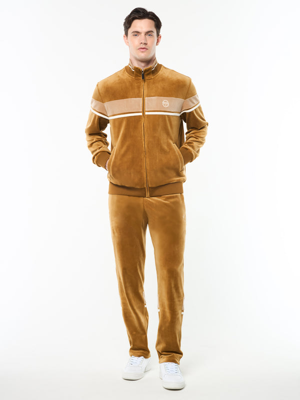 Sergio Tacchini Damarindo Velour Track Jacket- Bronze Brown