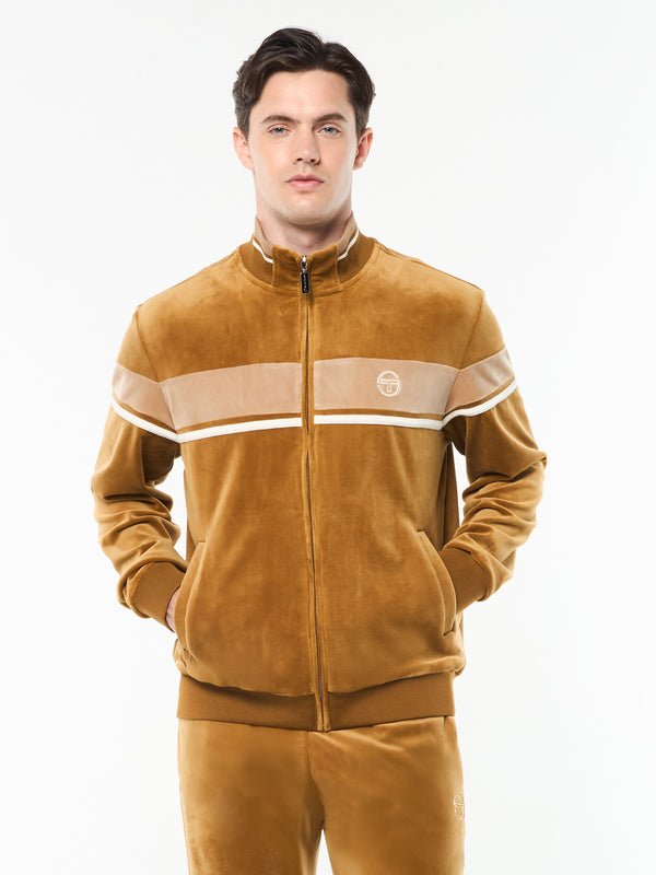 Sergio Tacchini Damarindo Velour Track Jacket- Bronze Brown