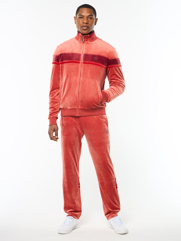 Sergio Tacchini Damarindo Velour Track Jacket- Hot Sauce