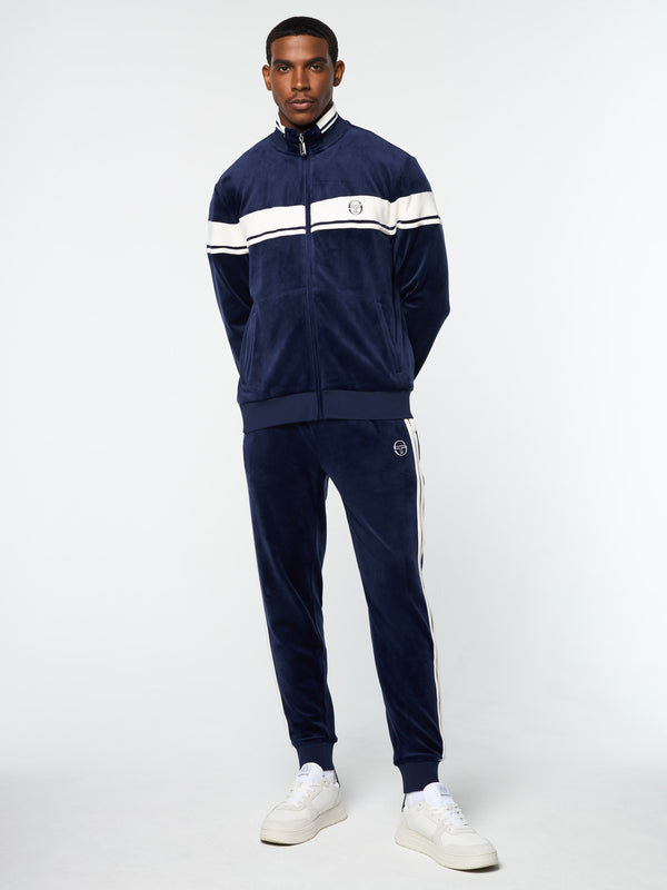 Sergio Tacchini Damarindo Velour Track Jacket- Maritime Blue