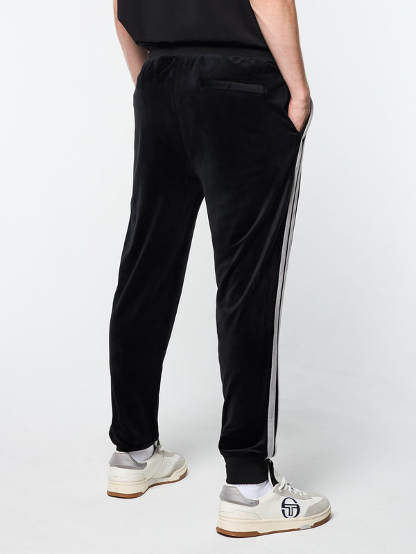 Sergio Tacchini Damarindo Velour Track Pant- Black Beauty
