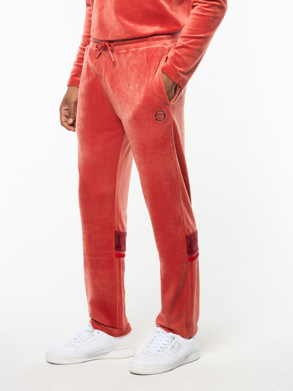 Sergio Tacchini Damarindo Velour Track Pant- Hot Sauce