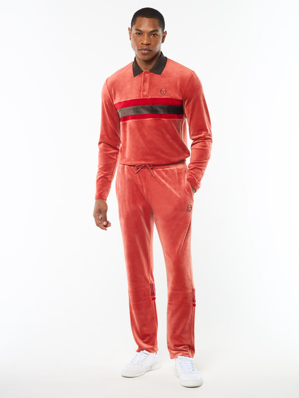 Sergio Tacchini Damarindo Velour Track Pant- Hot Sauce