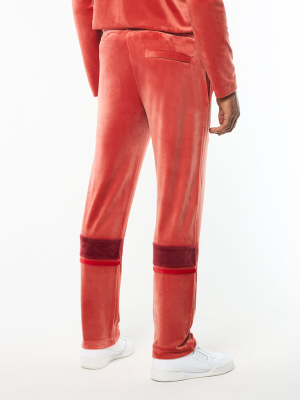 Sergio Tacchini Damarindo Velour Track Pant- Hot Sauce