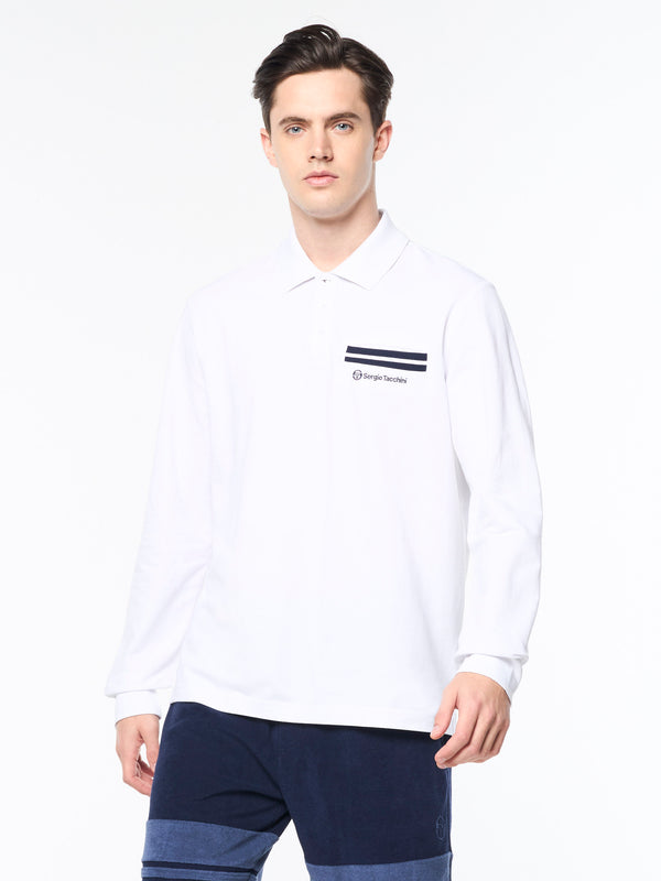 Sergio Tacchini Dario Long Sleeve Polo- Brilliant White