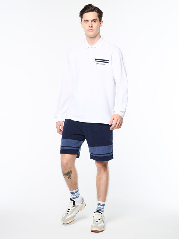 Sergio Tacchini Dario Long Sleeve Polo- Brilliant White
