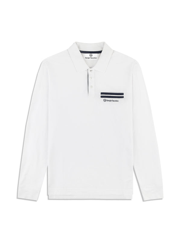sergio tacchini Dario Long Sleeve Polo- Brilliant White