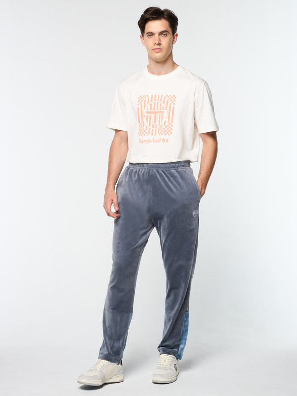 Sergio Tacchini Foggia Velour Debossed Track Pant- Grisaille