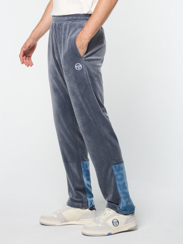Sergio Tacchini Foggia Velour Debossed Track Pant- Grisaille