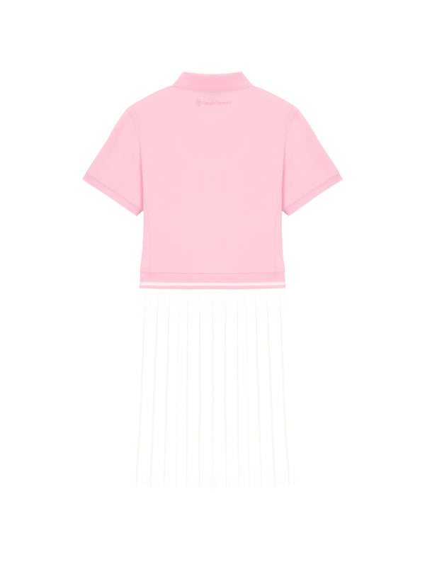 Sergio Tacchini Jersey Mix Pleats Collared Dress- Light Pink