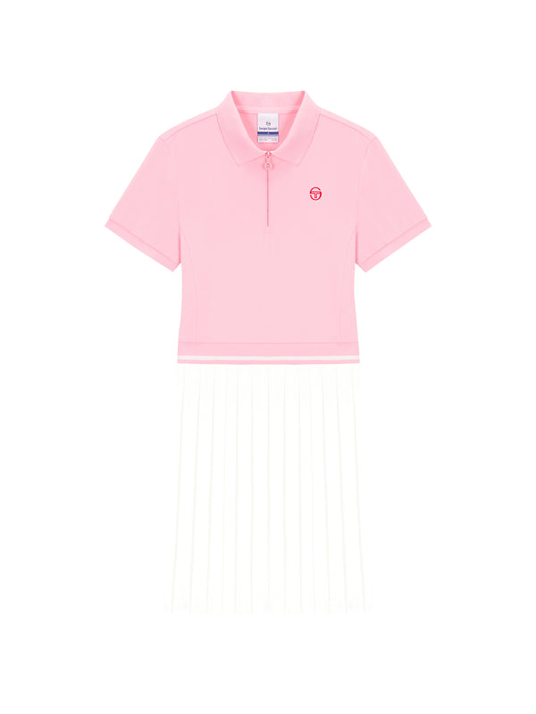 sergio tacchini Jersey Mix Pleats Collared Dress- Light Pink