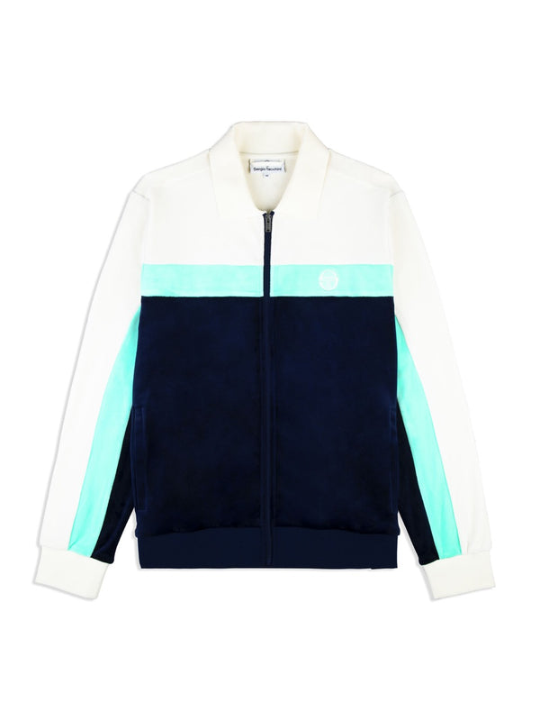 sergio tacchini Lazaro Velour Track Jacket- Maritime Blue