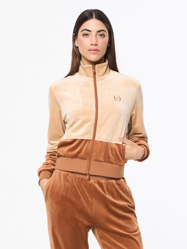 Sergio Tacchini Lina Velour Track Jacket- Candied Ginger