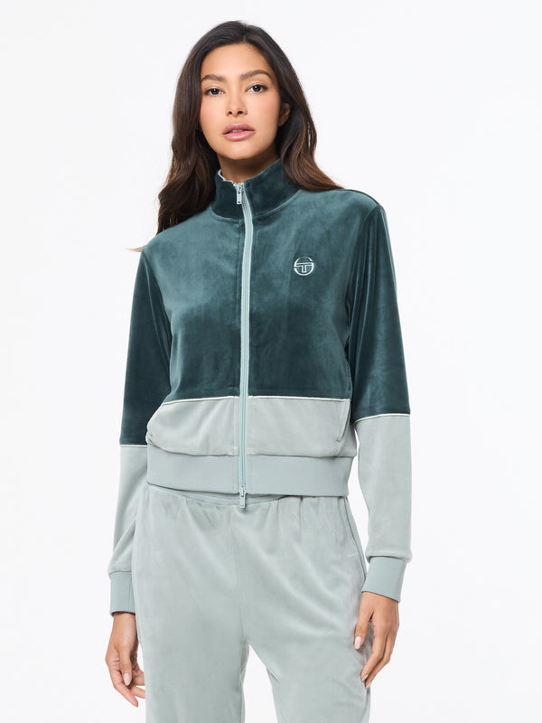 Sergio Tacchini Lina Velour Track Jacket- Green Gables