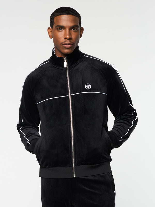 Sergio Tacchini Lioni Velour Track Jacket- Black Beauty