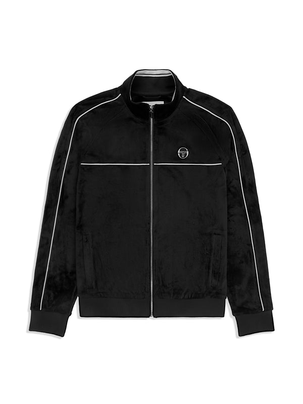 sergio tacchini Lioni Velour Track Jacket- Black Beauty