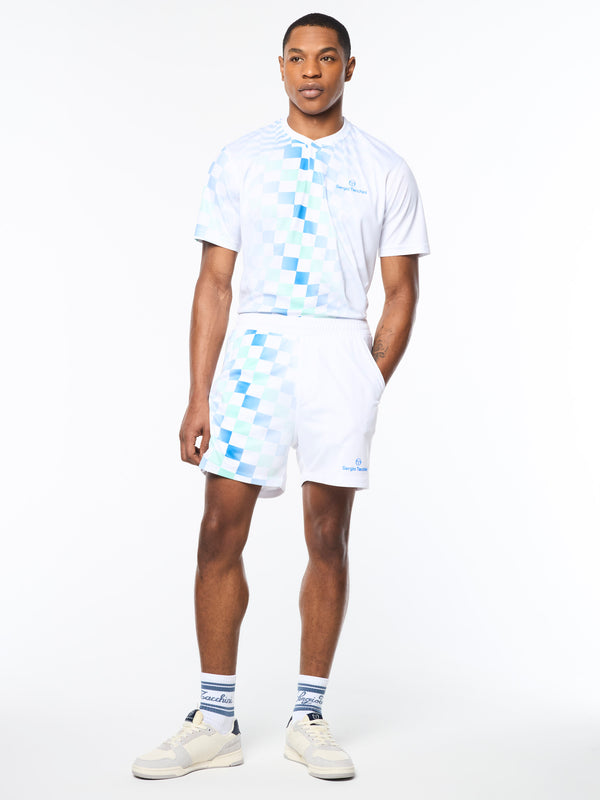 Sergio Tacchini Luca Piqué Printed Short- Brilliant White