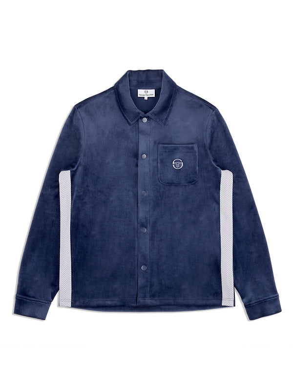 Sergio Tacchini Maglia Velour Overshirt- Maritime Blue