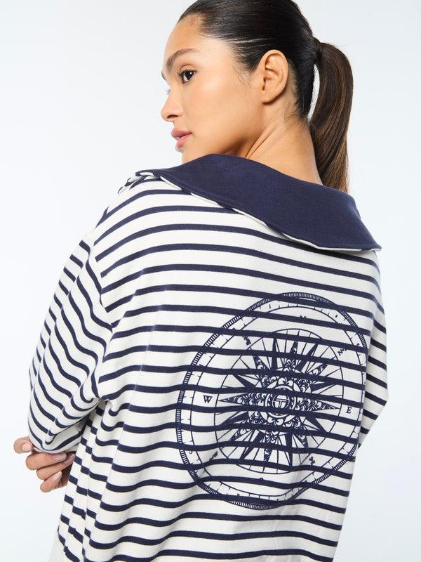 Sergio Tacchini Marina Sailor Collar Sweatshirt- Gardenia