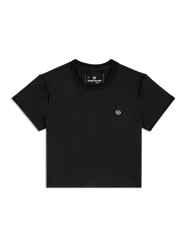 sergio tacchini Mirano Fitted Crop Top- Black Beauty
