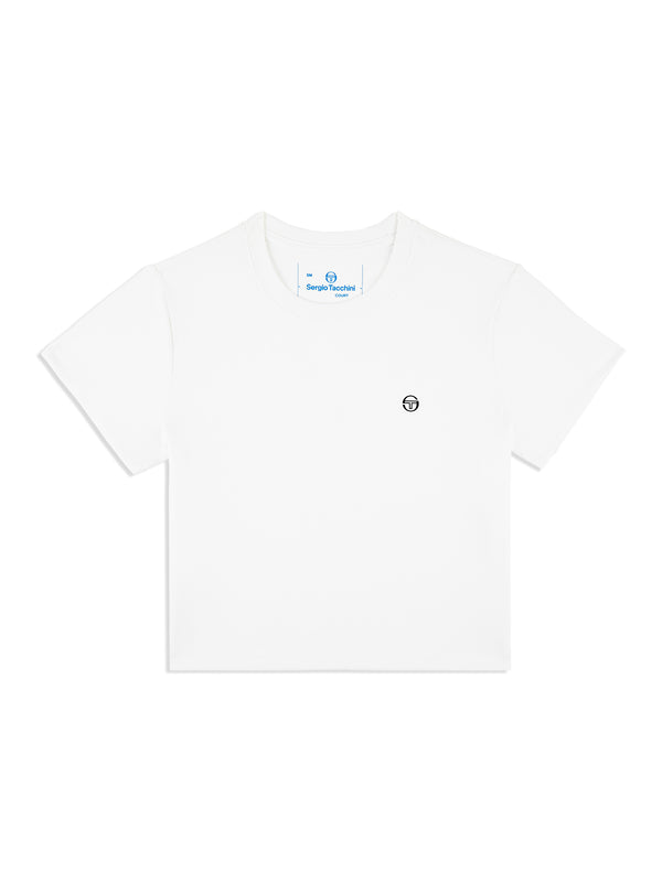 sergio tacchini Mirano Fitted Crop Top- Brilliant White