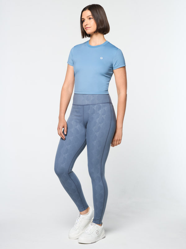 Sergio Tacchini Mirano Fitted Crop Top- Coronet Blue