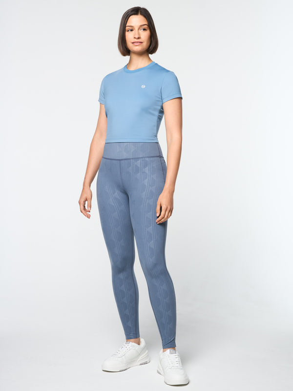 Sergio Tacchini Mirano Fitted Crop Top- Coronet Blue