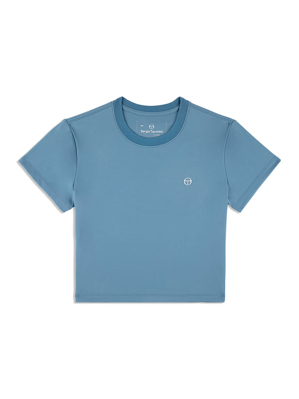 sergio tacchini Mirano Fitted Crop Top- Coronet Blue