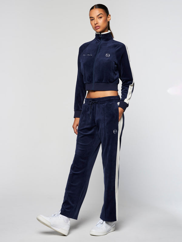 Sergio Tacchini Miss Carlotta Velour Track Pant- Maritime Blue