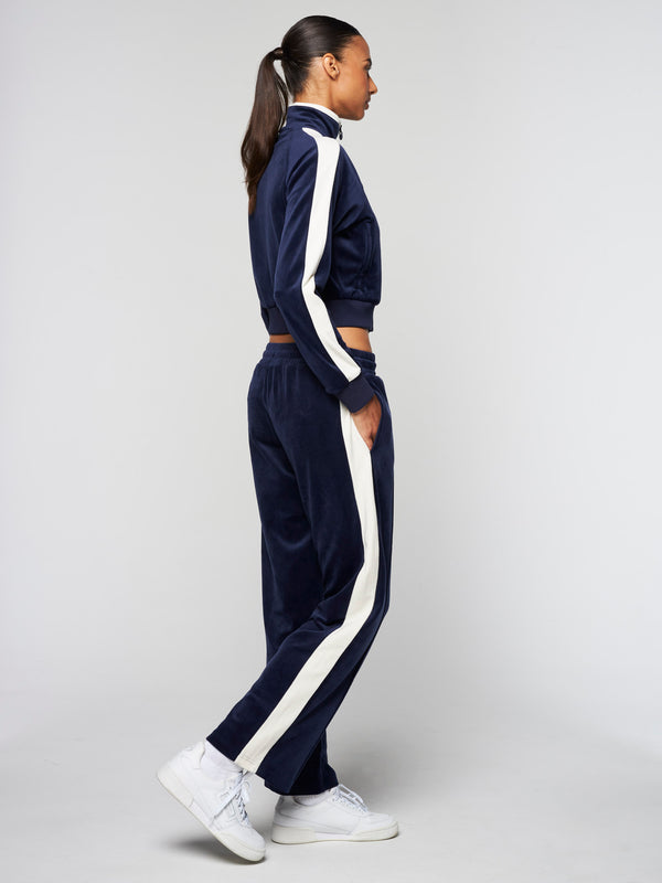 Sergio Tacchini Miss Carlotta Velour Track Pant- Maritime Blue