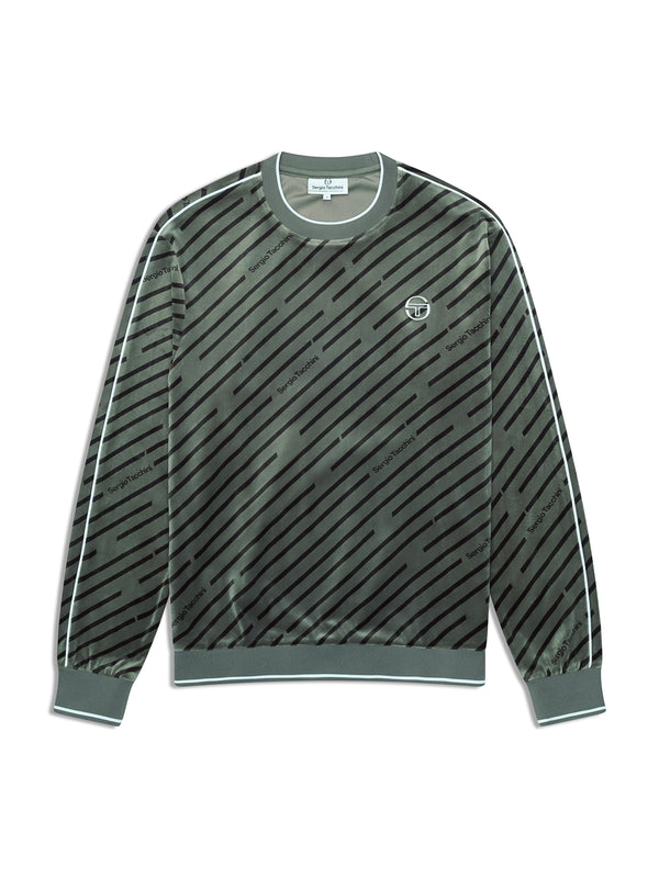 sergio tacchini Obliquo Velour Crewneck-Agave Green