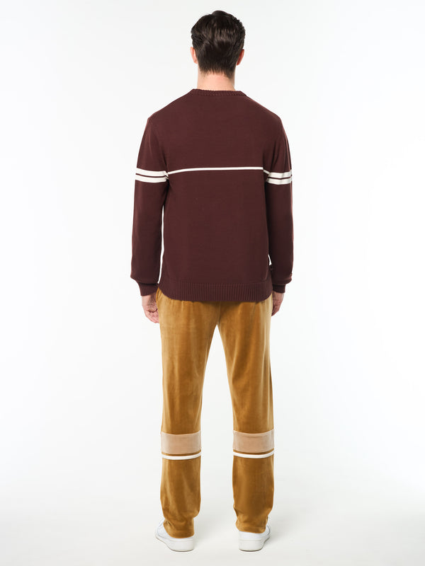 Sergio Tacchini Orion Knit Sweater- Bitter Chocolate/ Gardenia