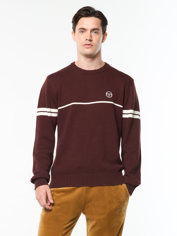 sergio tacchini Orion Knit Sweater- Bitter Chocolate/ Gardenia