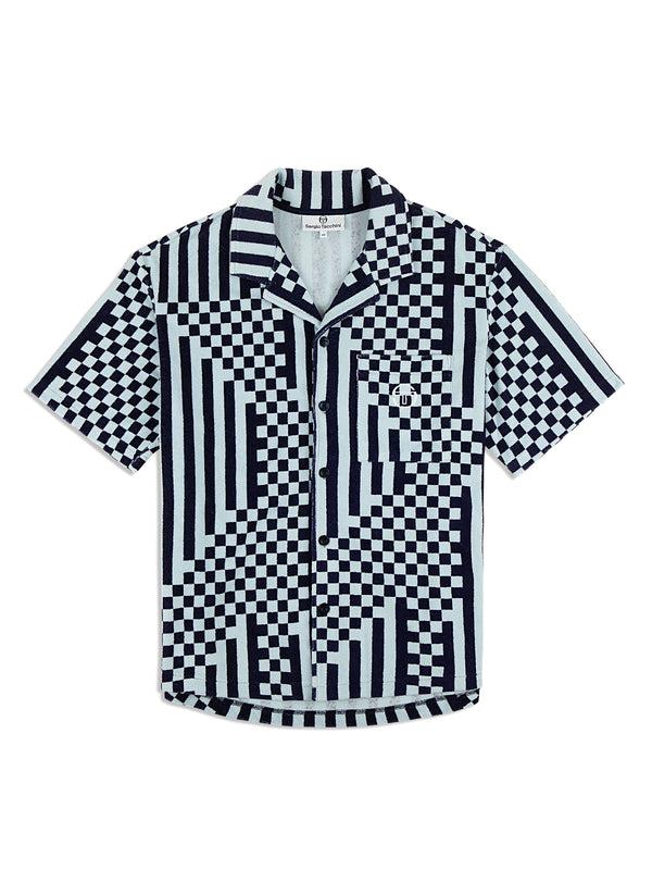 sergio tacchini Piastrella Terry Cabana Shirt- Maritime Blue