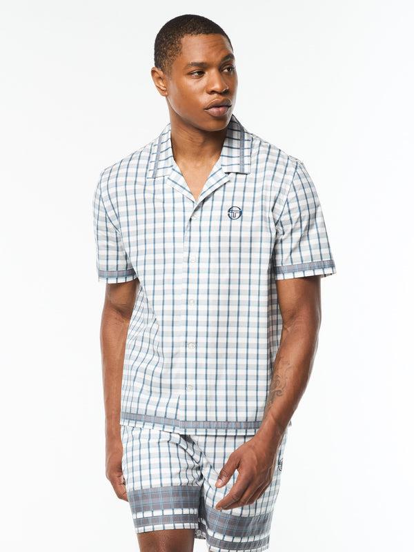 Sergio Tacchini Quadretto Cabana Shirt- Brilliant White