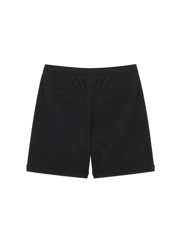 Sergio Tacchini Resort Waffle Pintuck Shorts- Black/Black