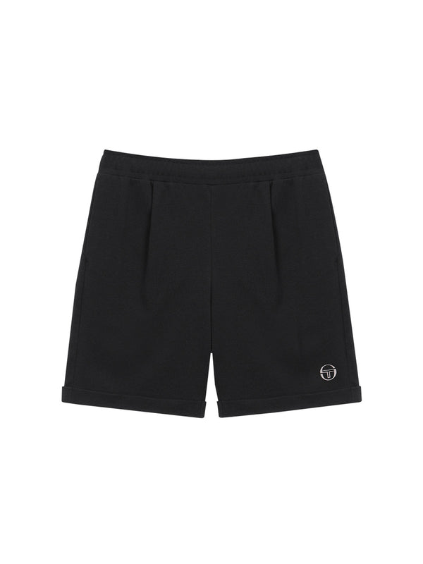 sergio tacchini Resort Waffle Pintuck Shorts- Black/Black