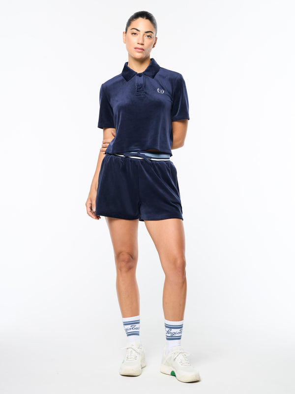 Sergio Tacchini Adele Velour Polo- Maritime Blue