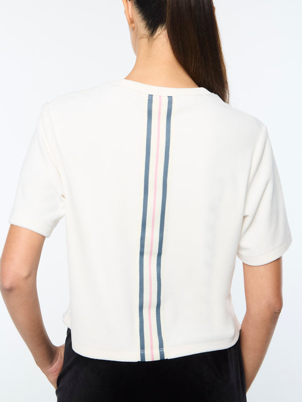 Sergio Tacchini Adele Velour T-Shirt- Gardenia