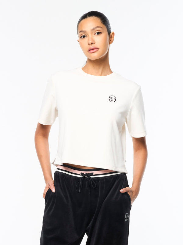 Sergio Tacchini Adele Velour T-Shirt- Gardenia