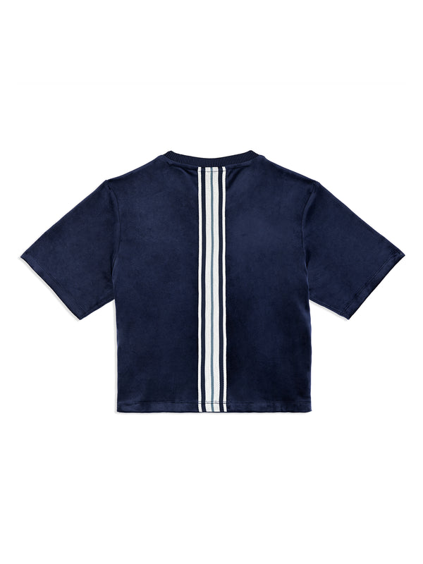 Sergio Tacchini Adele Velour T-Shirt- Maritime Blue
