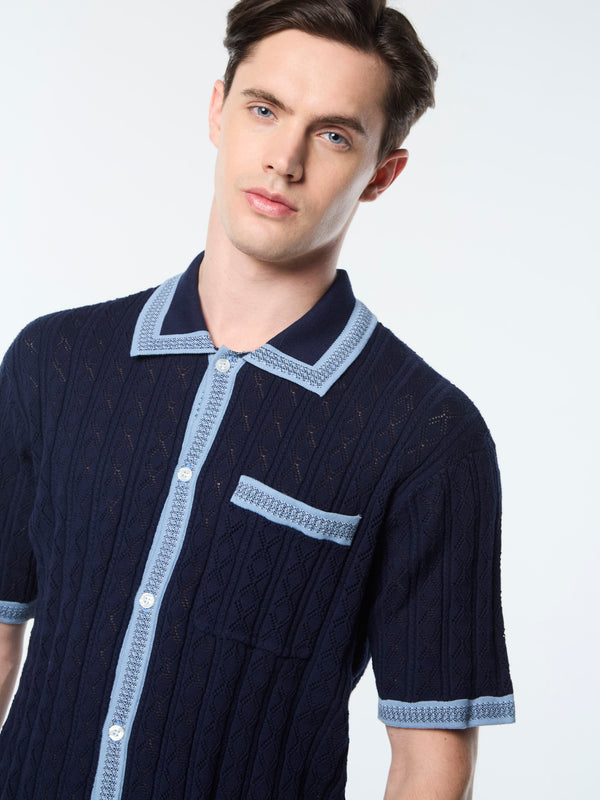 Sergio Tacchini Aldo Pointelle Polo- Maritime Blue