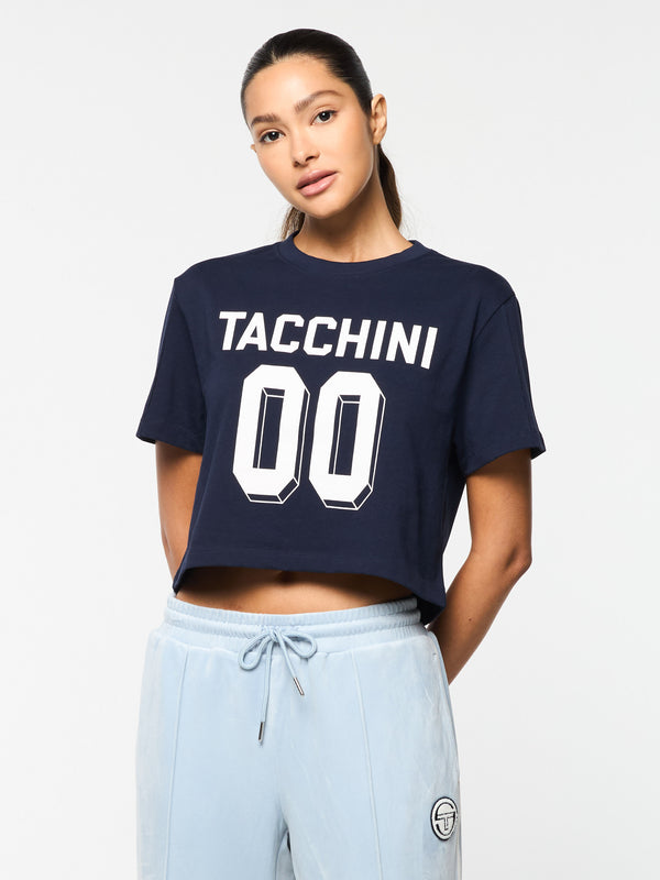 Sergio Tacchini Amore Crop T-Shirt- Maritime Blue