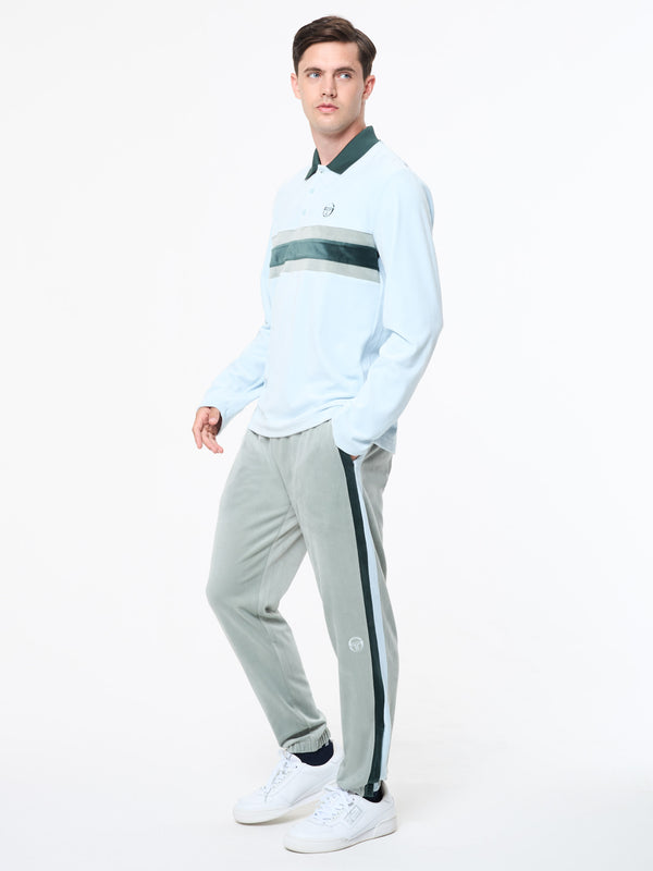 Sergio Tacchini Banda Velour Polo- Baby Blue