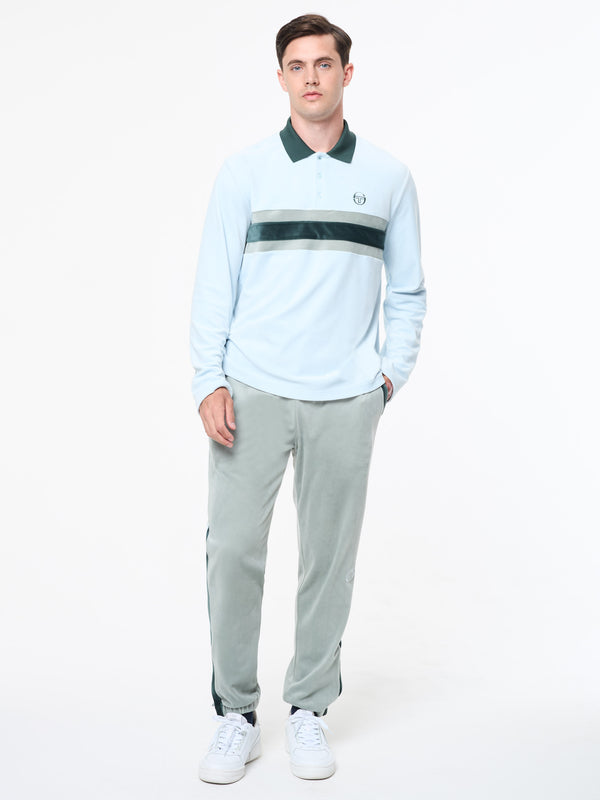 Sergio Tacchini Banda Velour Polo- Baby Blue