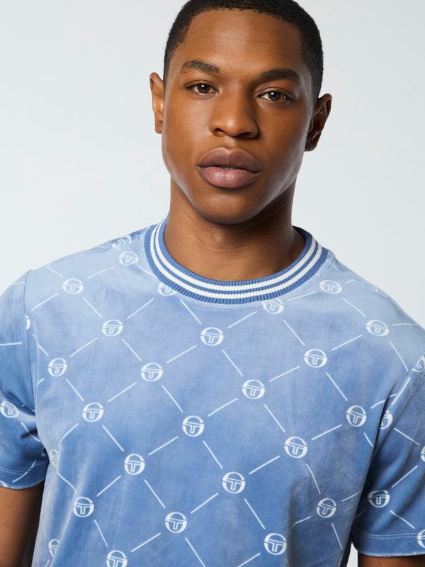 Sergio Tacchini Cosimo Velour T-Shirt- Faded Denim