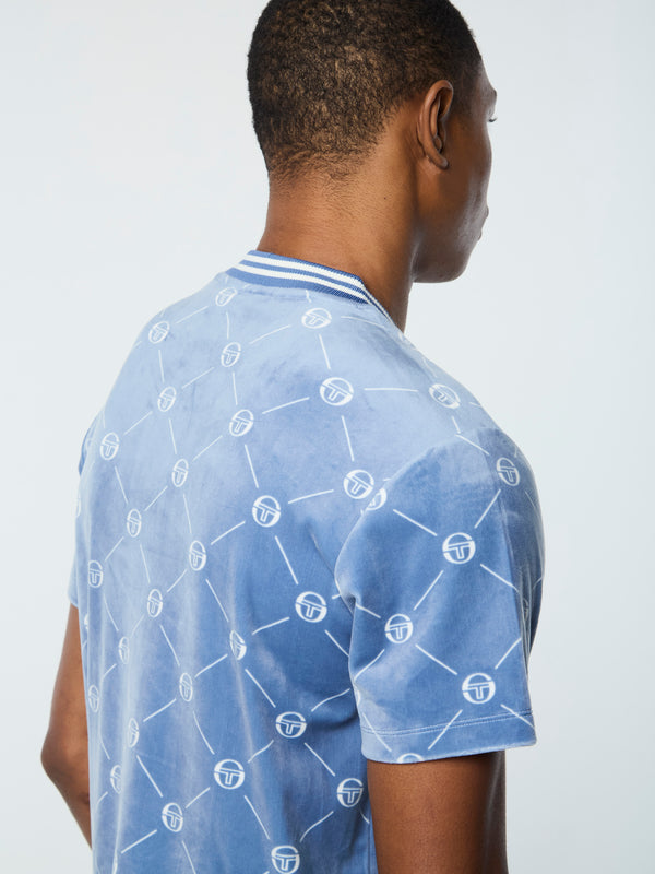 Sergio Tacchini Cosimo Velour T-Shirt- Faded Denim