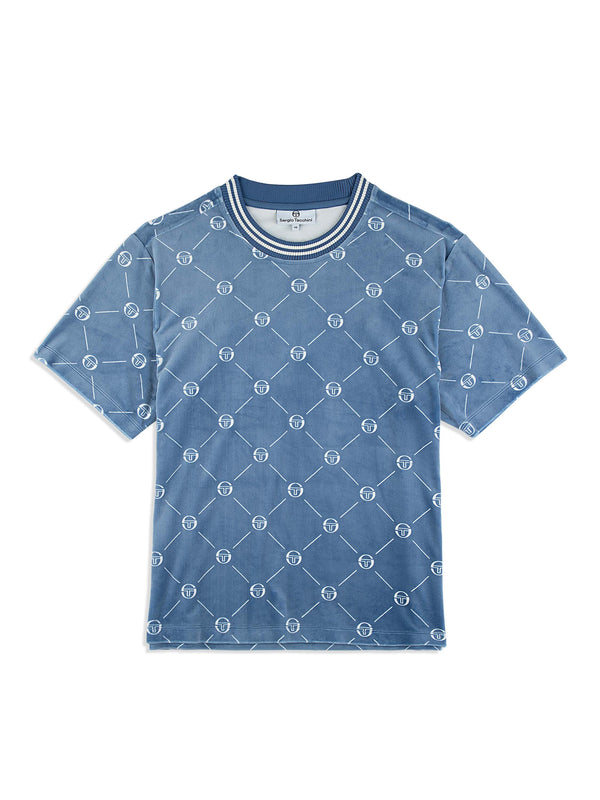 sergio tacchini Cosimo Velour T-Shirt- Faded Denim