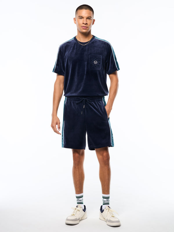Sergio Tacchini Cresta Velour Short-Maritime Blue