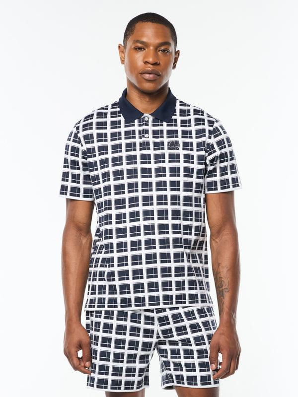 Sergio Tacchini Damarindo Check Polo- Maritime Blue